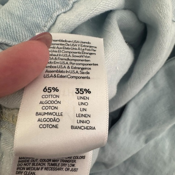 Mother x Anthropologie - Tied Up In Knots Blouse Blue Denim Shirt Sz M - Picture 9 of 11